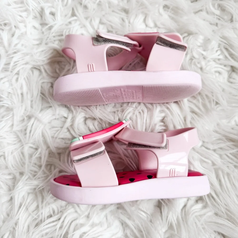 Mini Melissa Watermelon Jelly Sandals Toddler Girls Size 8 Pink